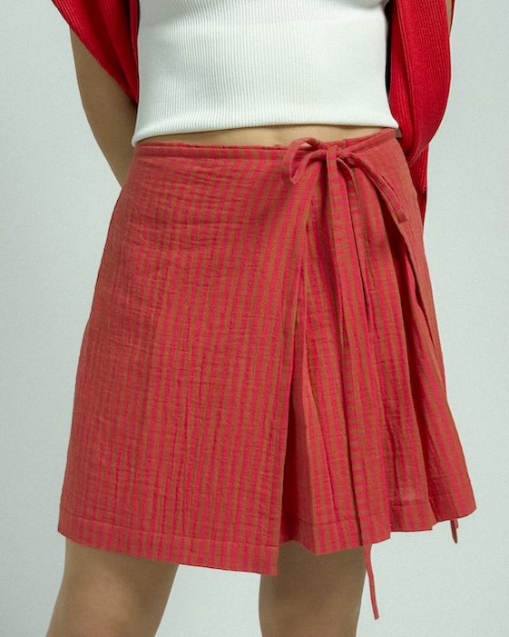 hazelnut red skirt traditional detailing